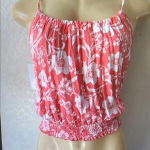 Wet Seal Pink Smocked Crop Camisole Sleeveless